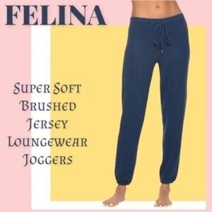 FELINA Victoria Super Soft Brushed Jersey Loungewear Drawstring Joggers NWT